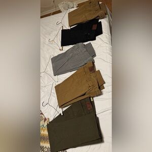 LOT of 5 men’s pants. 4 Orvis Five Pocket and 1 J crew corduroy.